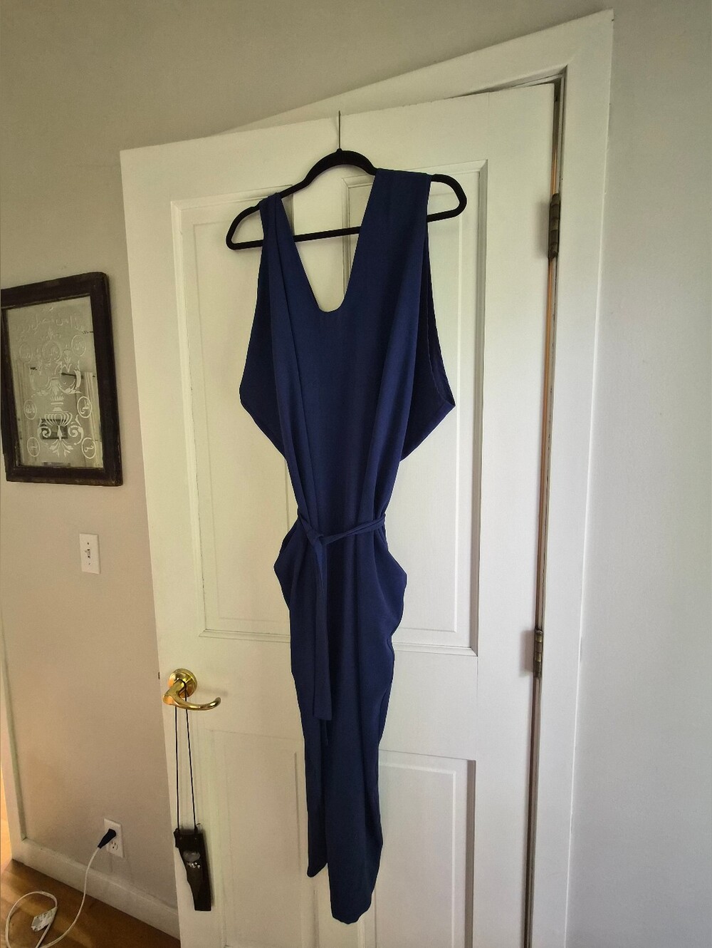 MEG Airflow Gown Indigo Blue Maxi Dress L NWT